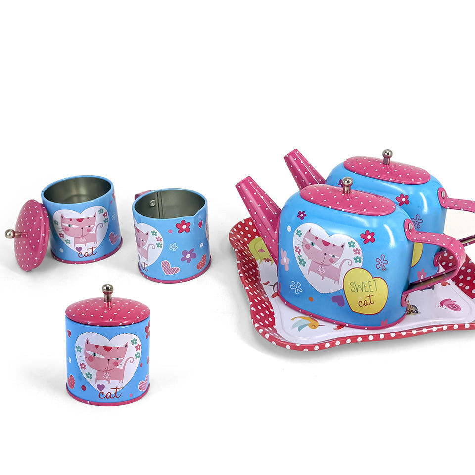 Dongguan jinyuanbao custom tinplate children's toy tea set