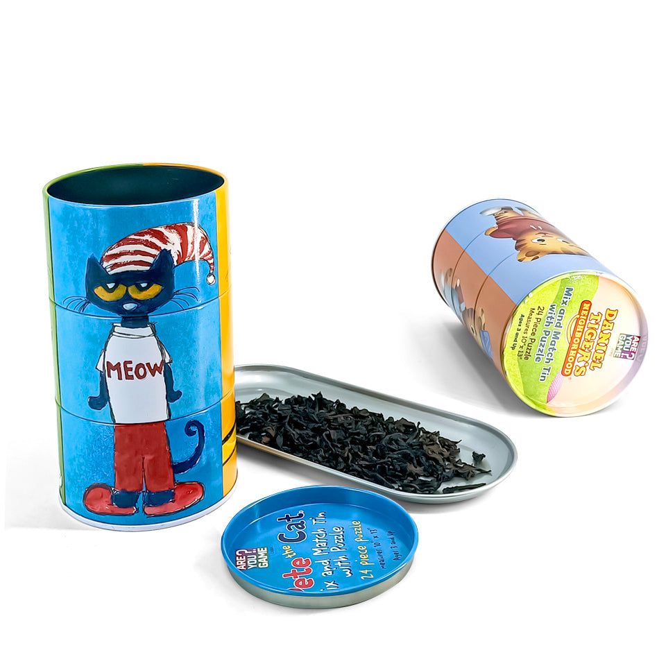 Jinyuanbao fashion cartoon round rotatable tin can for food package