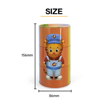 Jinyuanbao fashion cartoon round rotatable tin can for food package