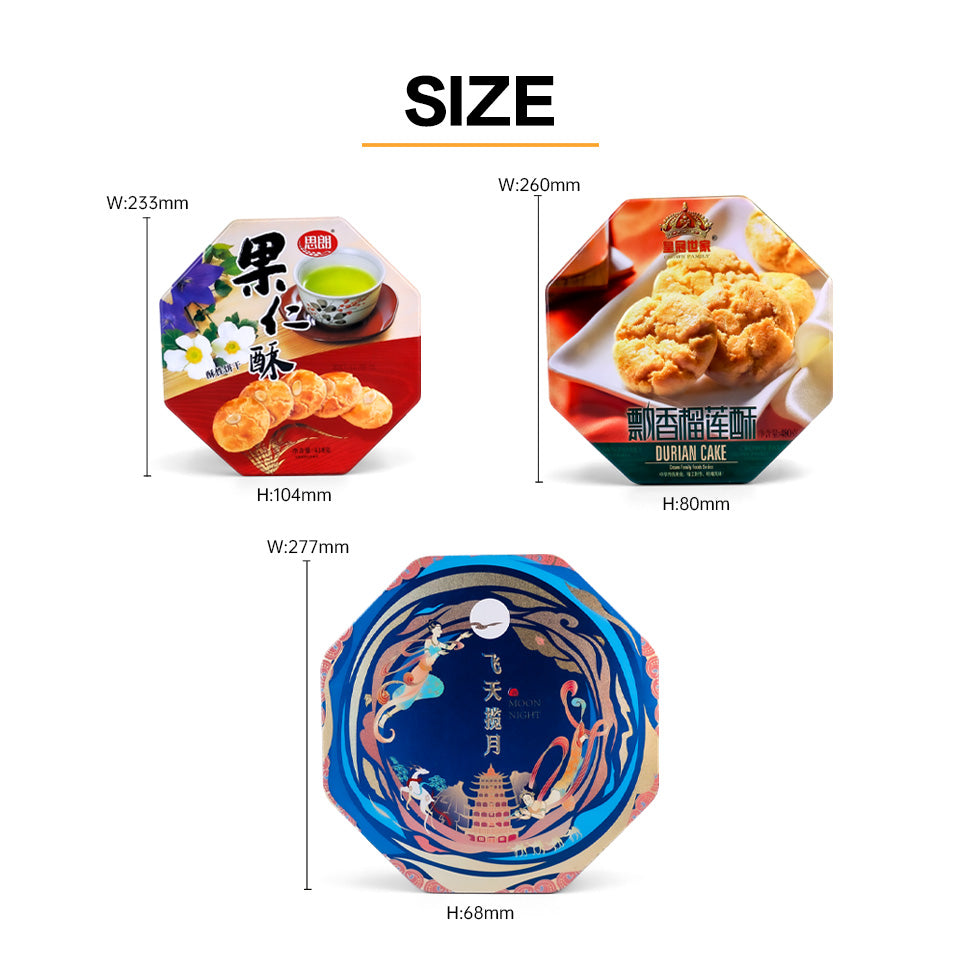 Jinyuanbao supply large hexagon metal tin container for biscuit/cookie