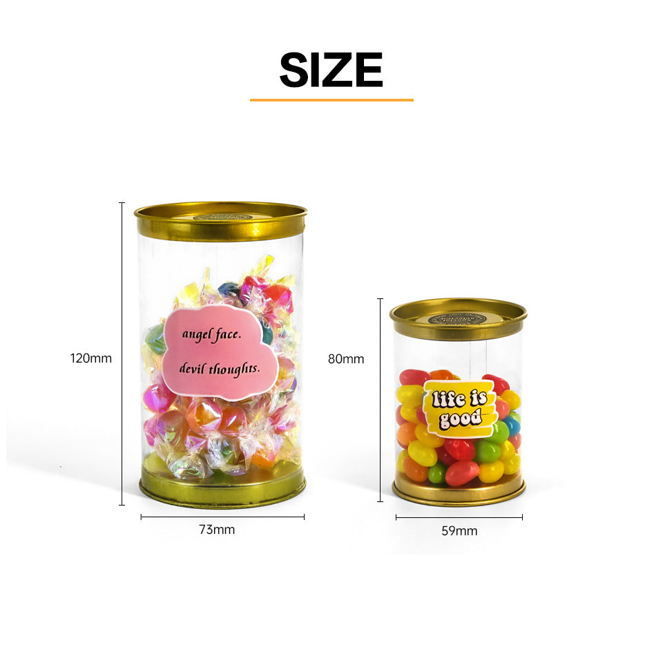 Dongguan Jinyunabao custom clear metal gold tin tube for gift package