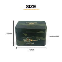 Jinyuanbao customized portable green rectangular tin can with hinged lid