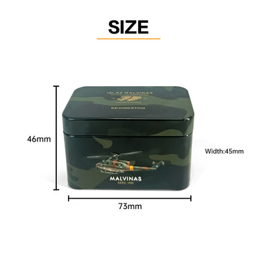 Jinyuanbao customized portable green rectangular tin can with hinged lid