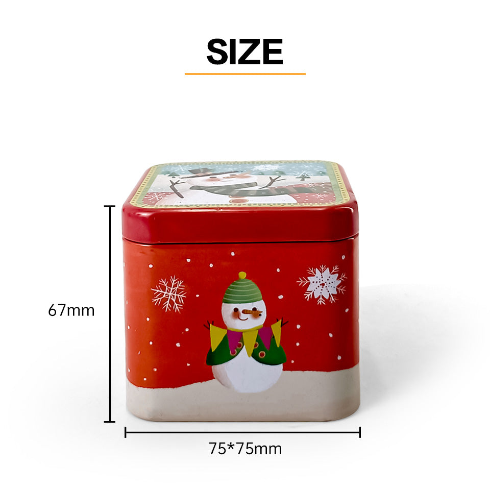 Jinyuanbao Christmas square gift tin can for decoracting