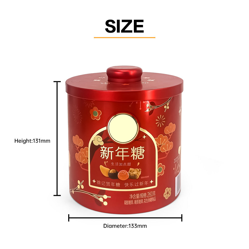 Jinyuanbao custom hot-stamping metal tin box round for food package