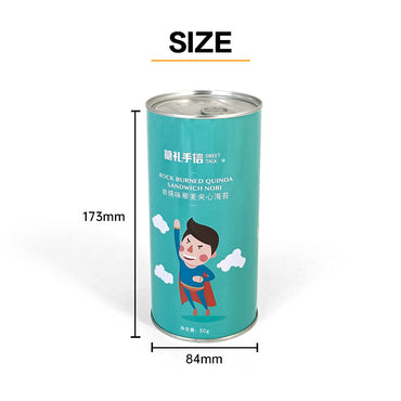 Dongguan jinyuanbao OEM cylindrical  pattern metal round snack tin can