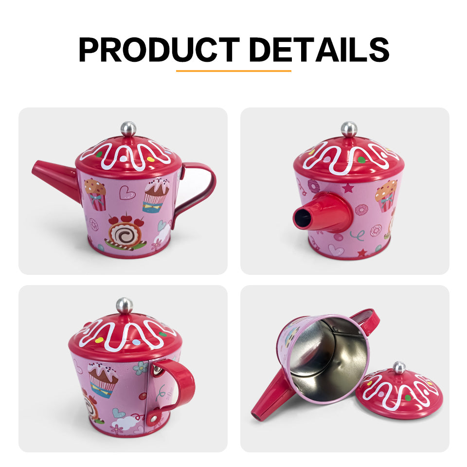 Dongguan jinayunaban supply metal tinplate toy tea set for kids