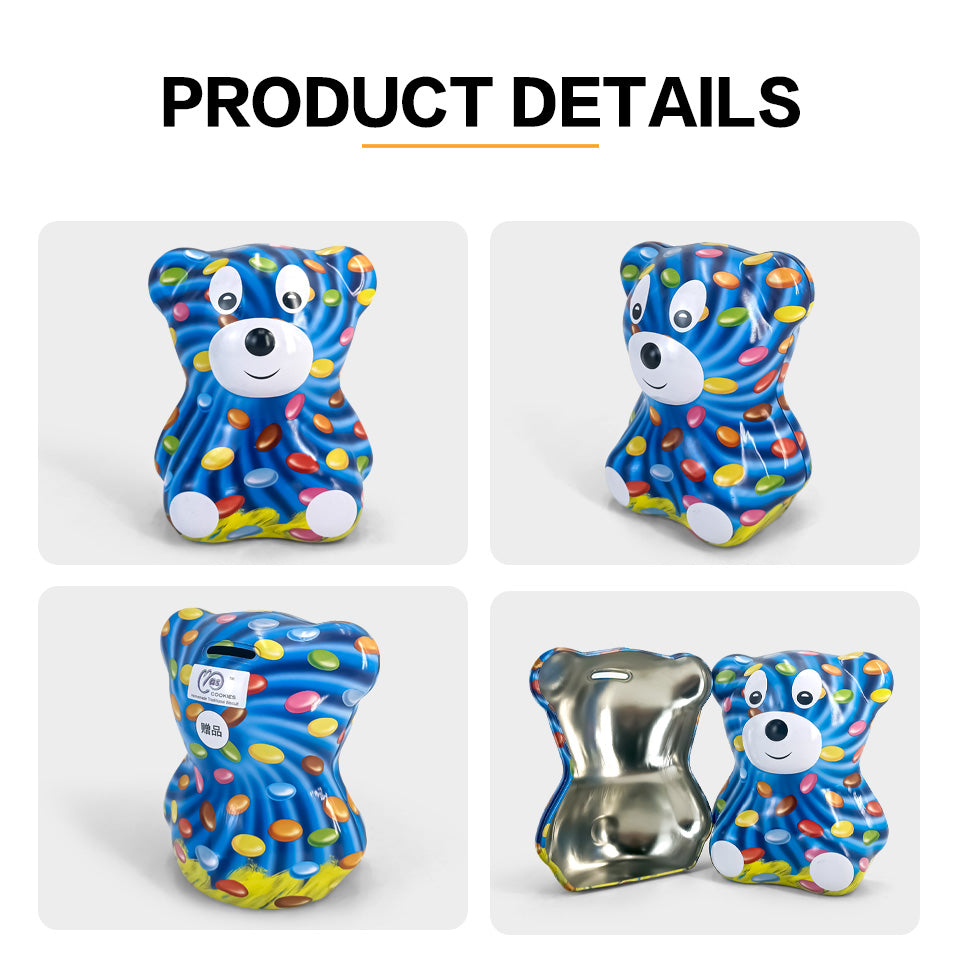 Jinyuanbao cartoon metal bear-shaped tin for chocolate