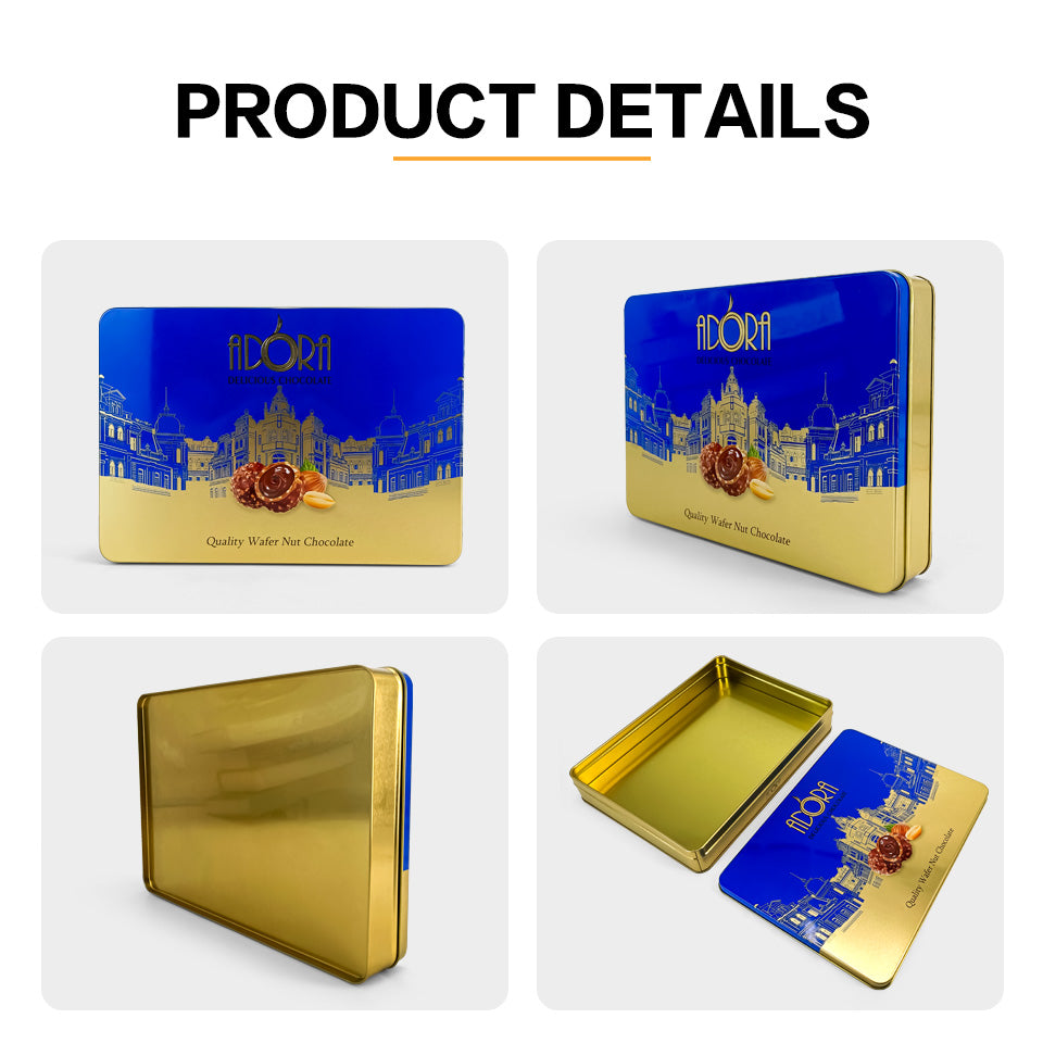 Dongguan Jinyuanbao custom classical rectangular tin boxes for chocolate