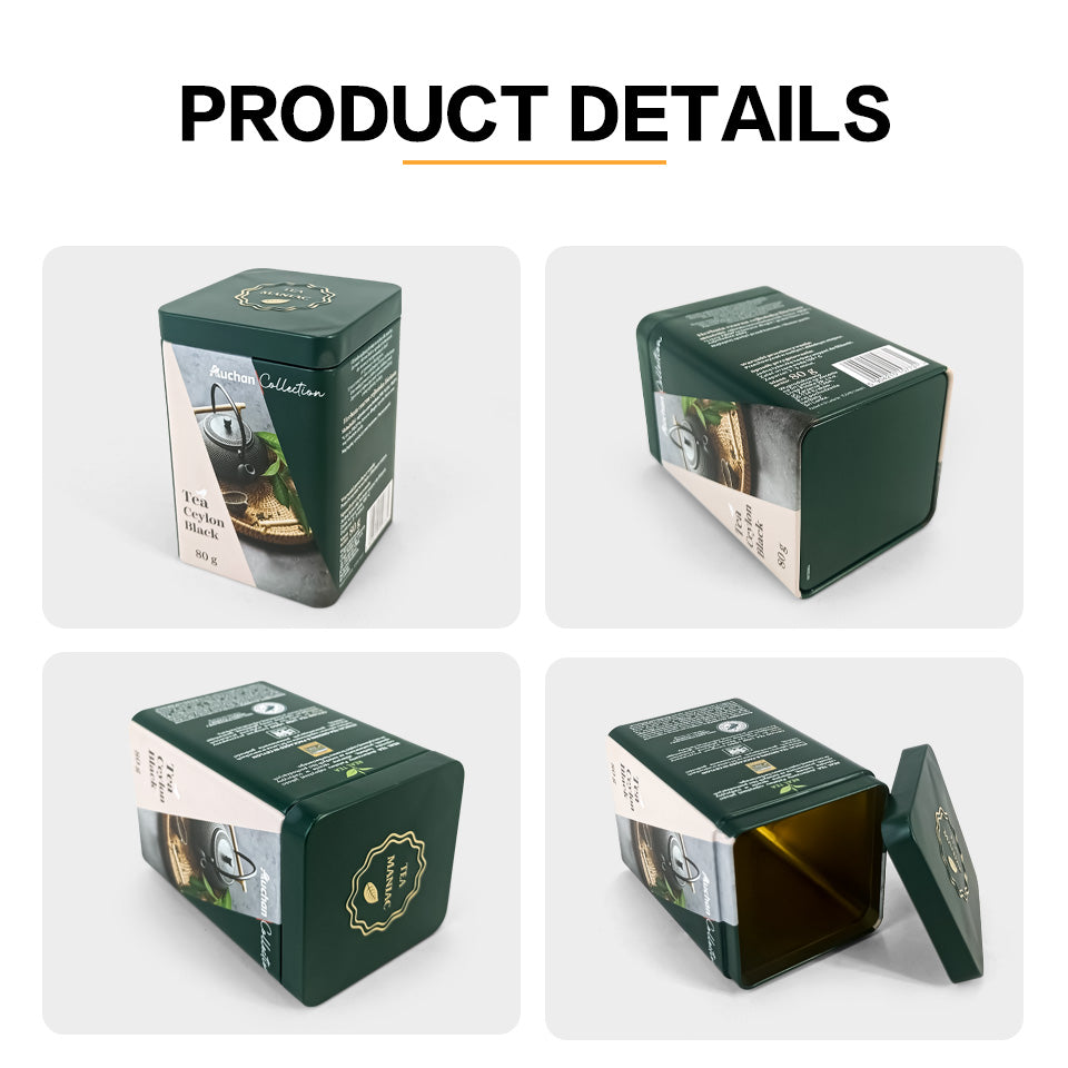 Dongguan Jinyuanbao brand printed square tin boxes for tea package