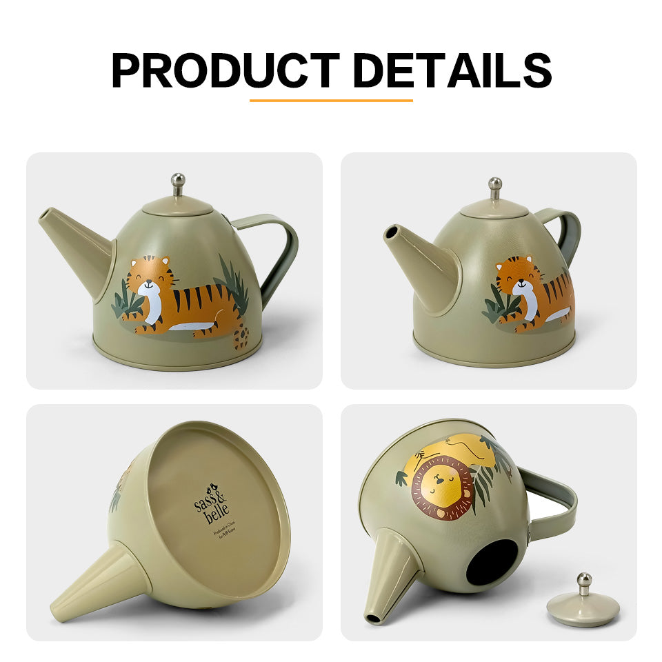 Dongguan jinayunaban fashion kids tea pot sets metal tin can