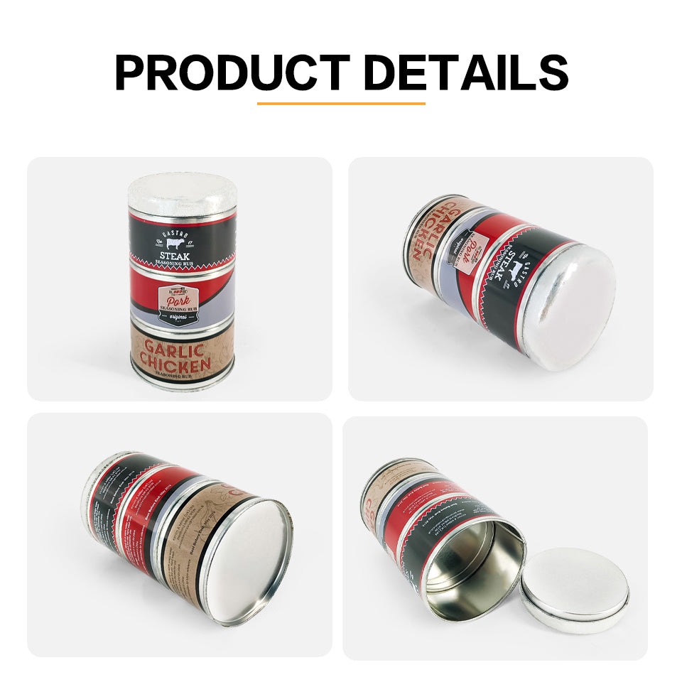 Dongguan JYB OEM stackable 3 layer metal Condiments/snacks tin can round