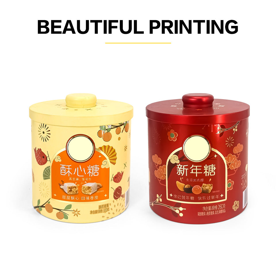 Jinyuanbao custom hot-stamping metal tin box round for food package