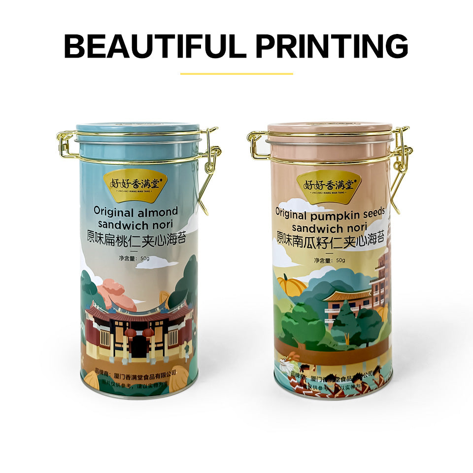 Dongguan jinyuanbao fashion metal tinplate can for snack