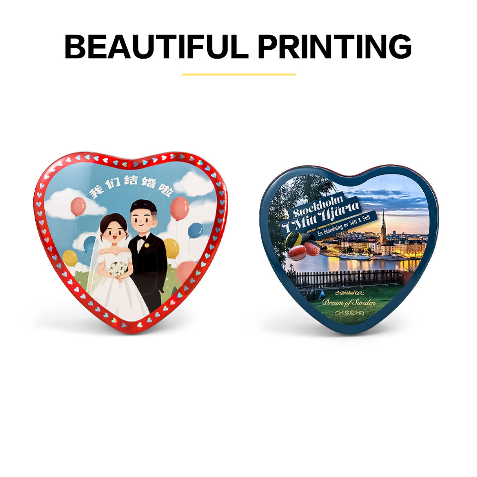 Dongguan Jinyuanbao romantic heart shape gift tin can