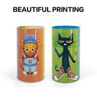 Jinyuanbao fashion cartoon round rotatable tin can for food package