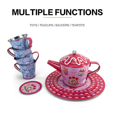 Dongguan jinayunaban supply metal tinplate toy tea set for kids