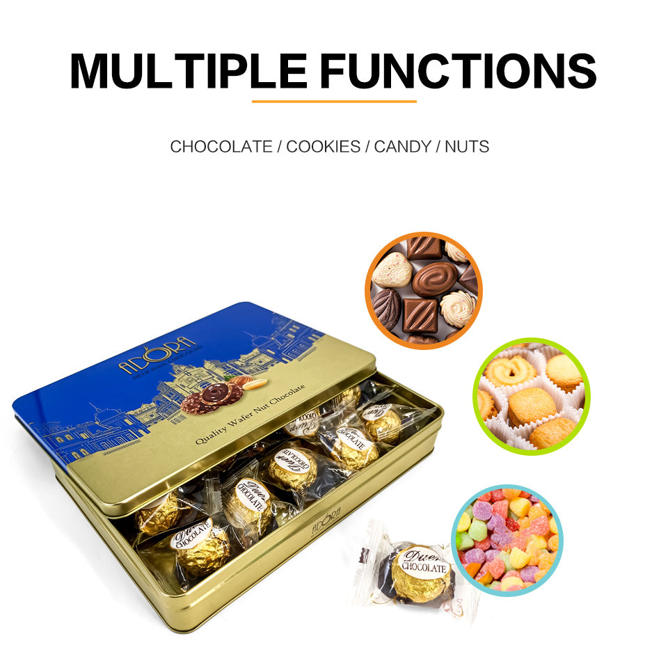 Dongguan Jinyuanbao custom classical rectangular tin boxes for chocolate