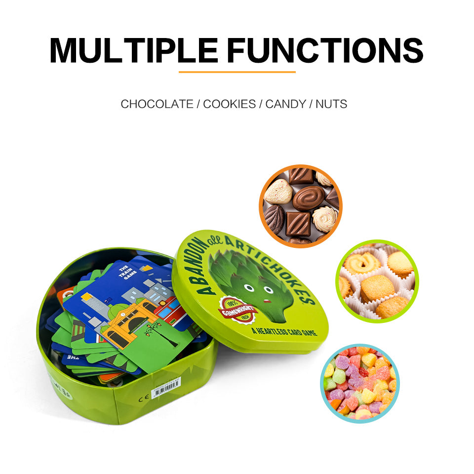 Dongguan jinayunaban printed fanshaped tinplate box for food package