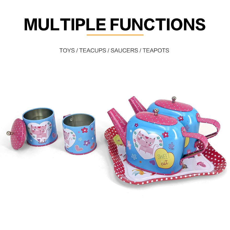 Dongguan jinyuanbao custom tinplate children's toy tea set