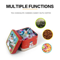 Jinyuanbao Christmas square gift tin can for decoracting